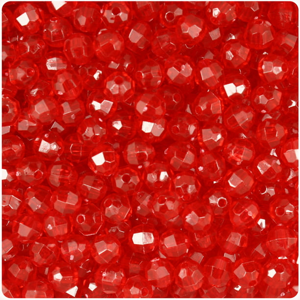 Ruby Sparkle 8mm Round Faceted Beads 500pc made in USA crafts beading 